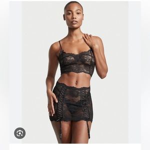 Victoria’s Secret Lace Crop Top and Garter Set